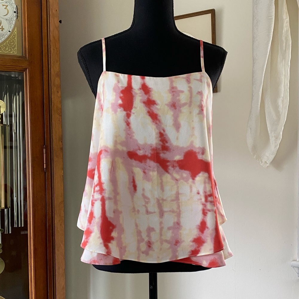 Cute Flowy Silky Tie-Dye Tank Top